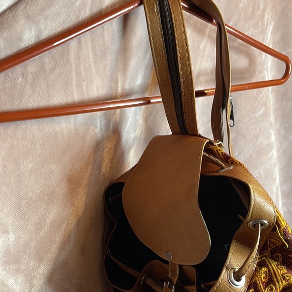 Aztec Leather and canvas backpack/ single shoulder bag - Picture 15 of 16